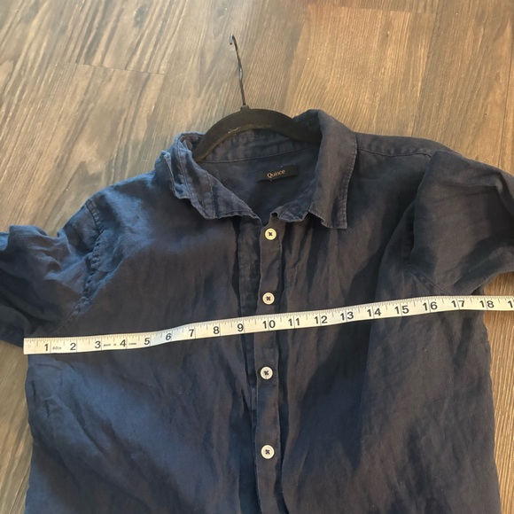 Quince Navy Linen Button Down Shirt - Picture 3 of 5
